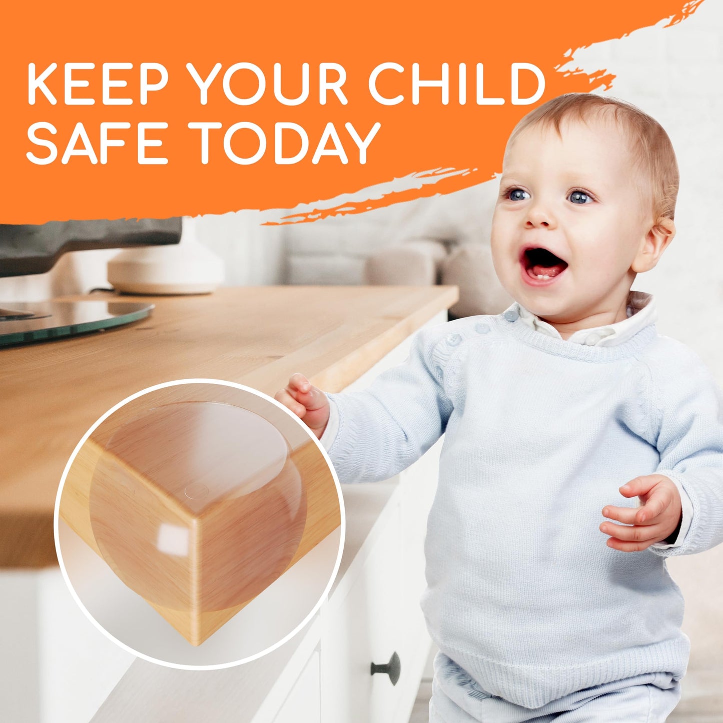 GLUIT Corner Protector Baby – Table Edge Protectors and Safety Covers for Kids, Clear Child Proof Corner Guards for Furniture, Cabinets, Coffee Tables, and Sharp Corners