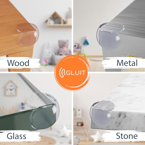 GLUIT Corner Protector Baby – Table Edge Protectors and Safety Covers for Kids, Clear Child Proof Corner Guards for Furniture, Cabinets, Coffee Tables, and Sharp Corners