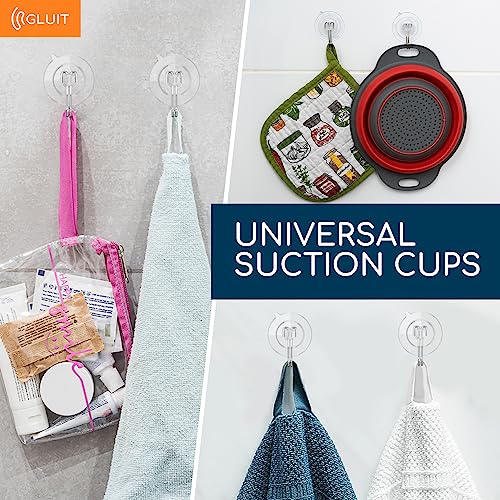 GLUIT Suction Cup Hooks Wall Hangers for All Purposes Stainless Steel Nail-Free Hooks